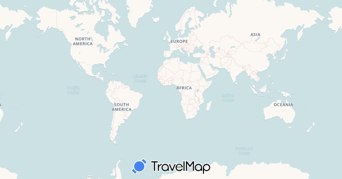 TravelMap itinerary: driving, plane, train, boat in Andorra, United Arab Emirates, Albania, Argentina, Austria, Australia, Brazil, Bahamas, Switzerland, China, Cyprus, Czech Republic, Egypt, Spain, Ethiopia, France, Greece, Croatia, Indonesia, India, Italy, Jamaica, Japan, Kenya, South Korea, Liechtenstein, Lesotho, Luxembourg, Montenegro, Madagascar, Mexico, Mozambique, Netherlands, Nepal, New Zealand, Peru, Portugal, Sudan, Slovenia, Swaziland, Turkey, Tanzania, United States, South Africa (Africa, Asia, Europe, North America, Oceania, South America)